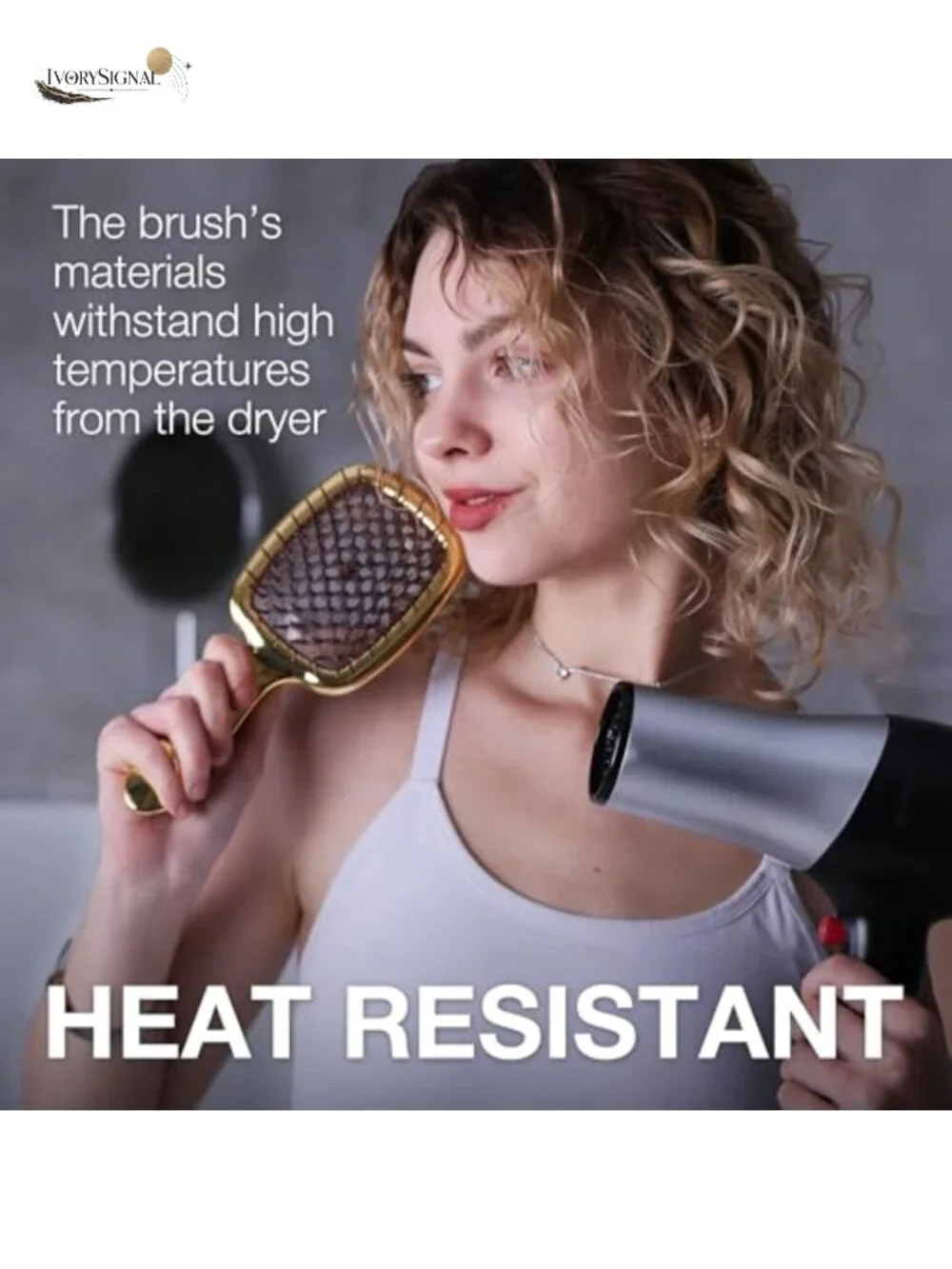Detangling Hair Brush with Anti-Static Bristles, Vented for Blow Drying